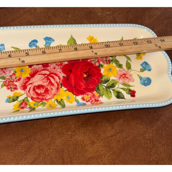 The Pioneer Woman Floral Ceramic Serving Tray 14" Long - Picture 7 of 7